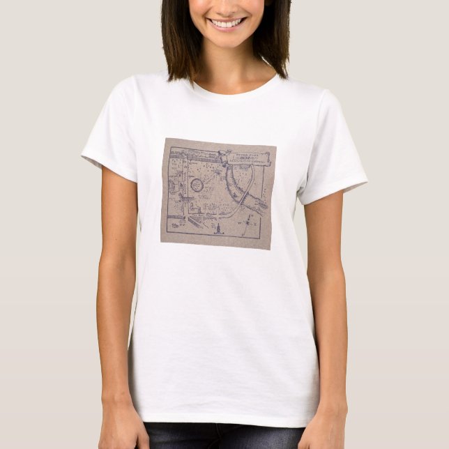 T-shirt La carte de Peter Pan des jardins de Kensington (Devant)