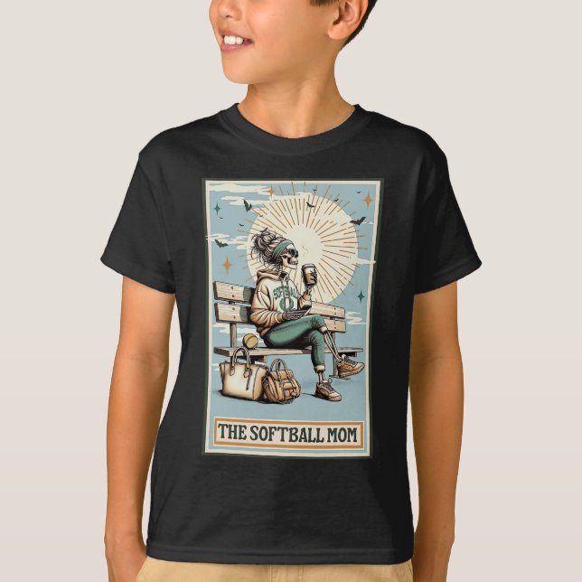 T-shirt La carte de tarot de la mère douce squelette café  (Devant)