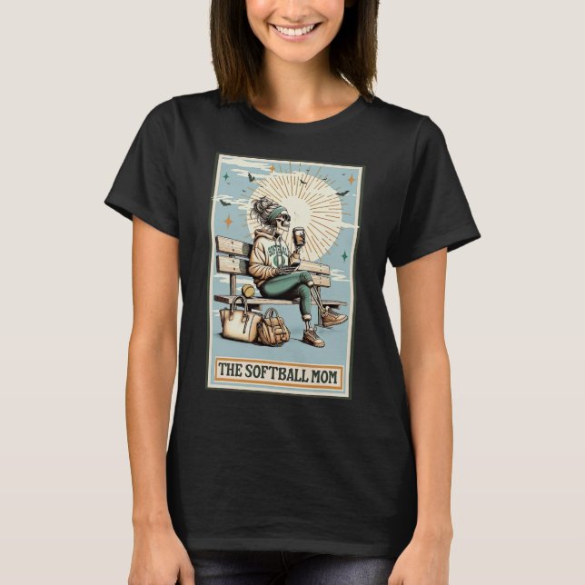 T-shirt La carte de tarot de la mère Softll squelette café (Devant)