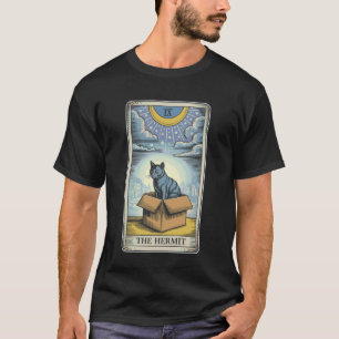 T-shirt La carte de tarot de l'Ermite Chat dans une boîte