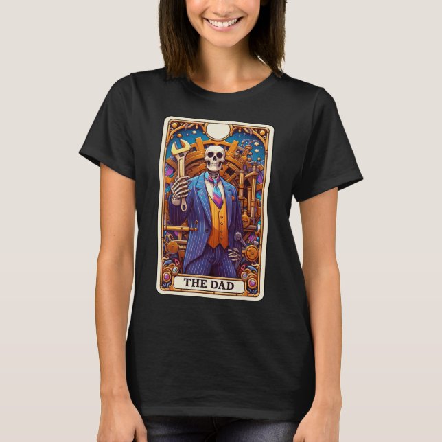 T-shirt La carte de tarot Papa squelette Fête des pères Da (Devant)