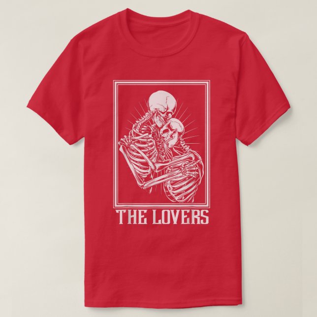 T-shirt La carte de tarot squelette des amants gothique so (Design devant)