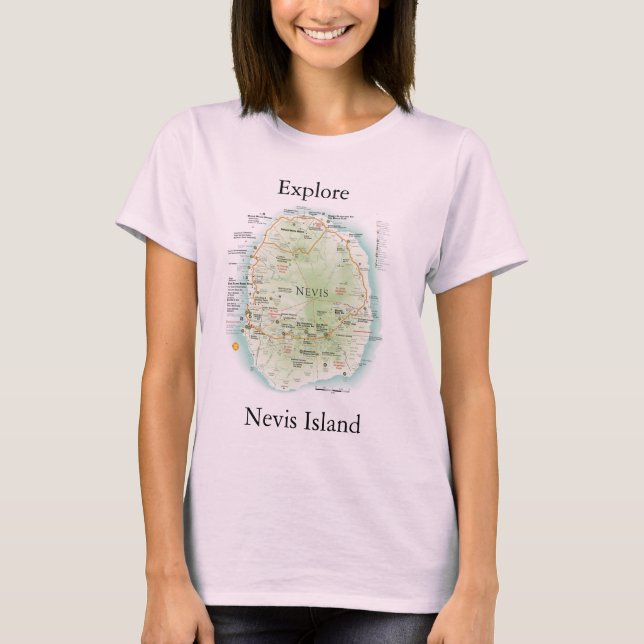 T-shirt La carte de voyage essentielle de Nevisian Tee pou (Devant)