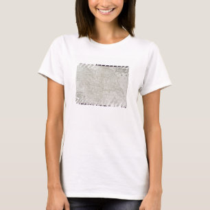 T-shirt La carte de Yorkshire, gravée par le Web de