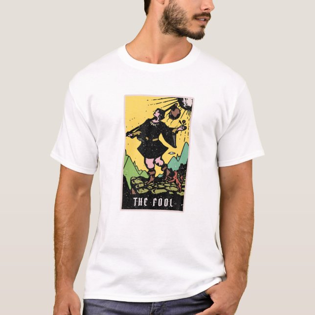 T-shirt La carte Fool Tarot Lecture Sorcière esthétique Ha (Devant)