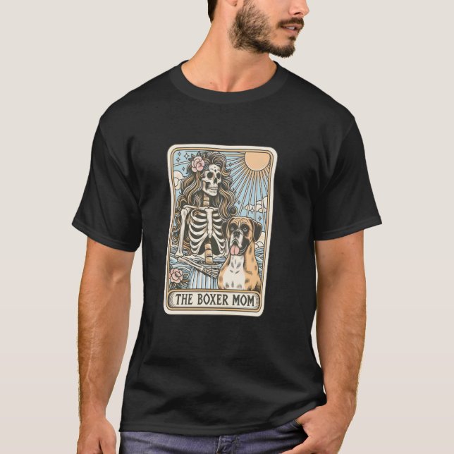 T-shirt La carte tarot de la mère Boxer, Boxer squelette d (Devant)