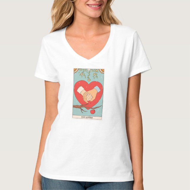 T-shirt La carte tarot Lovers moderne Major Arcana (Devant)