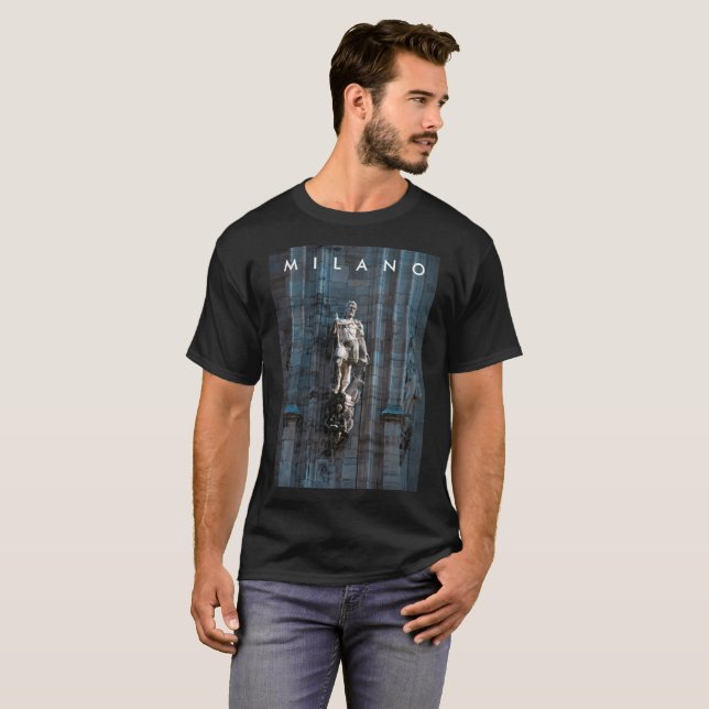 T-shirt La cathédrale de Milan statue d'architecture monum (Devant entier)