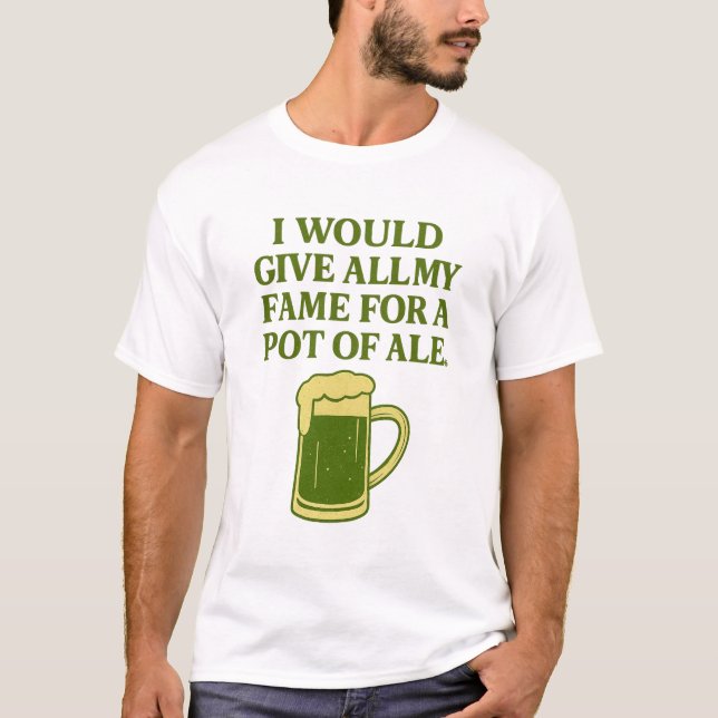T-shirt La célébrité pour un pot de bière (Devant)
