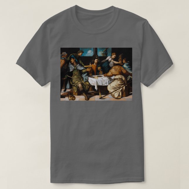 T-shirt La Cène à Emmaüs par Tintoretto (Design devant)