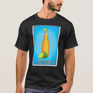 T-shirt La Cerveza Carte de Bière Carte de Loterie Mexicai