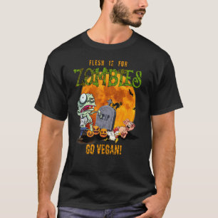 T-shirt La chair est pour les zombies, devenez végan, pyja