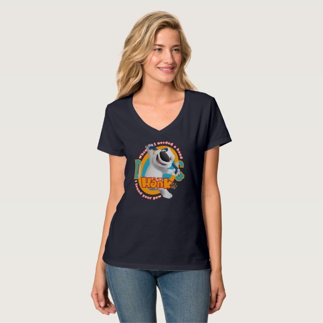 T-shirt La chaleur de Paw | Cou-V pour femmes (Devant entier)