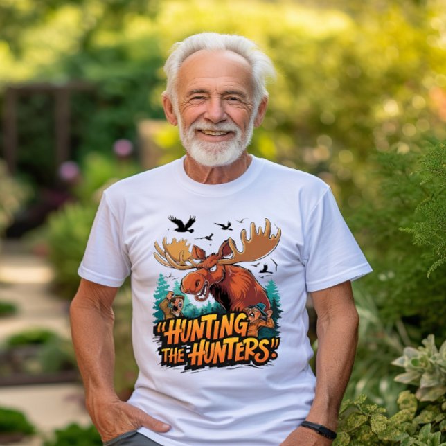 T-shirt La chasse à l'orignal défend contre les chasseurs (Créateur téléchargé)