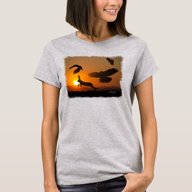T-shirt La chasse aux buses de Harris (Devant)