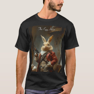 T-shirt La chasse aux œufs drôle de lapin de Pâques steamp