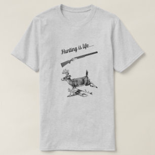 T-shirt La chasse, c'est la vie Bois Buck and Shotgun