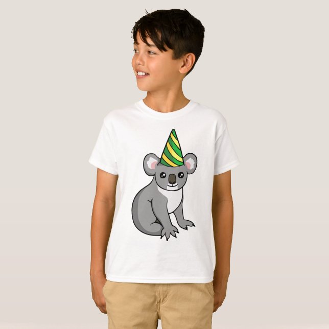 T-shirt La chemise d'anniversaire de koala de partie de (Devant entier)