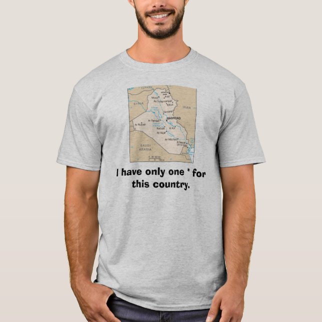 T-shirt La chemise d'astérisque, Irak (Devant)