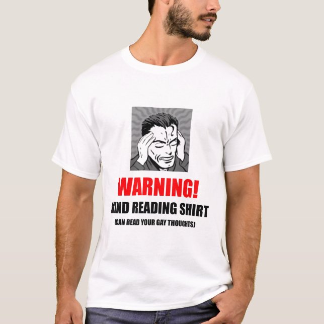T-shirt La chemise d'avertissement de lire dans les (Devant)