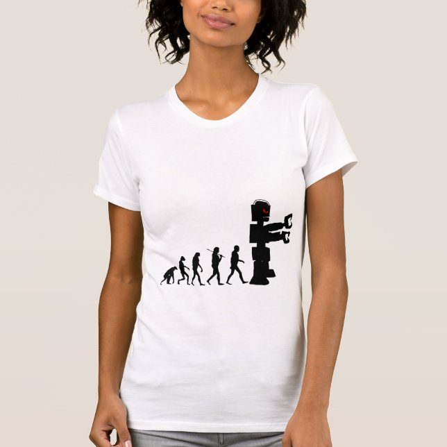 T-shirt La chemise de la femme de l'évolution 2a de robot (Devant)