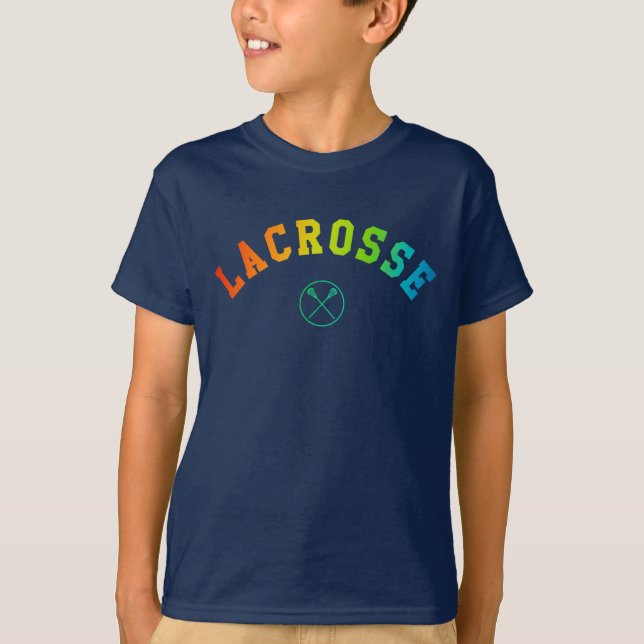 T-shirt La chemise de l'enfant de lacrosse - texte incurvé (Devant)