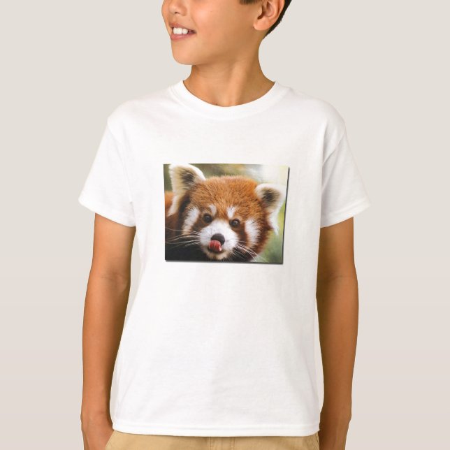 T-shirt La chemise de l'enfant de panda rouge (Devant)