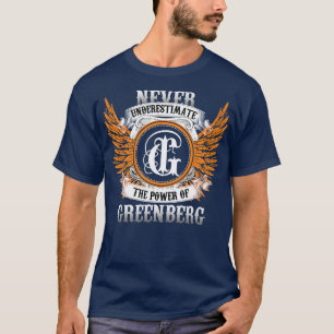 T-shirt La Chemise De Nom Greenberg Ne Sous-Estime Jamais 