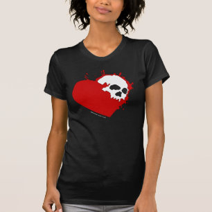 T-shirt La chemise des femmes de coeur de crâne