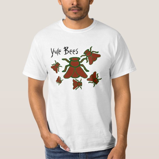 T-shirt La chemise des hommes d'abeilles de Noël (Devant)