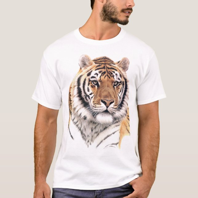 T-SHIRT LA CHEMISE D'IMPRESSION DU TIGER SIBÉRIEN (Devant)