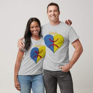 T-shirt La chemise raglane des hommes de coeur de Kabylia