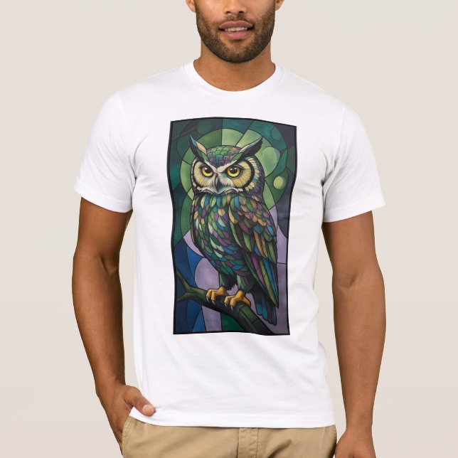 T-shirt La Chouette en Verre Coloré (Devant)