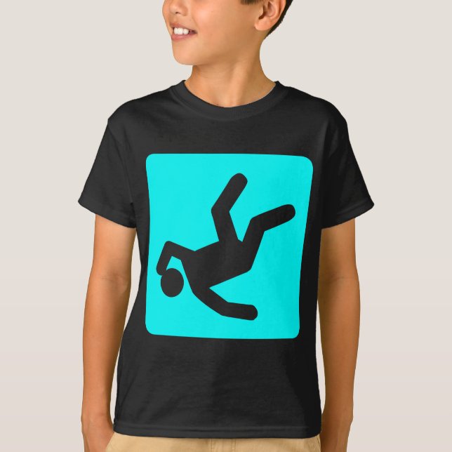 T-shirt La chute de l'homme - Cyan (Devant)