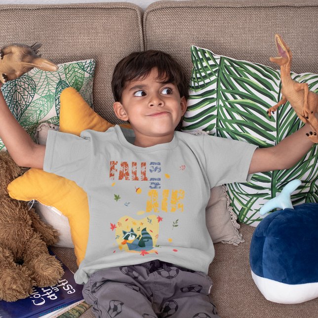 T-shirt La Chute Est En Air Avec Le Raccoon En Échange (Fall Is In Air With Swinging Raccoon T-Shirt)