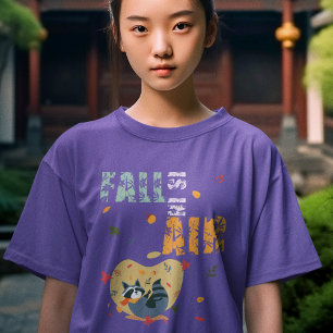 T-shirt La Chute Est En Air Avec Le Raccoon En Échange