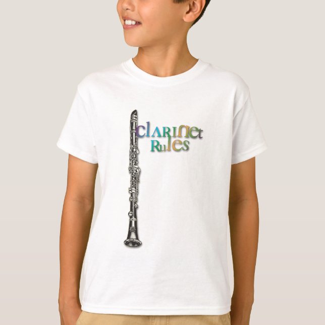 T-shirt La clarinette ordonne le texte de couleur foncée (Devant)