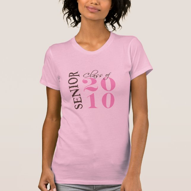 T-shirt La classe de 2010 filles brunissent le rose (Devant)