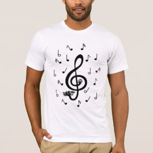 T-shirt La clef triple de dragon musical note la chemise