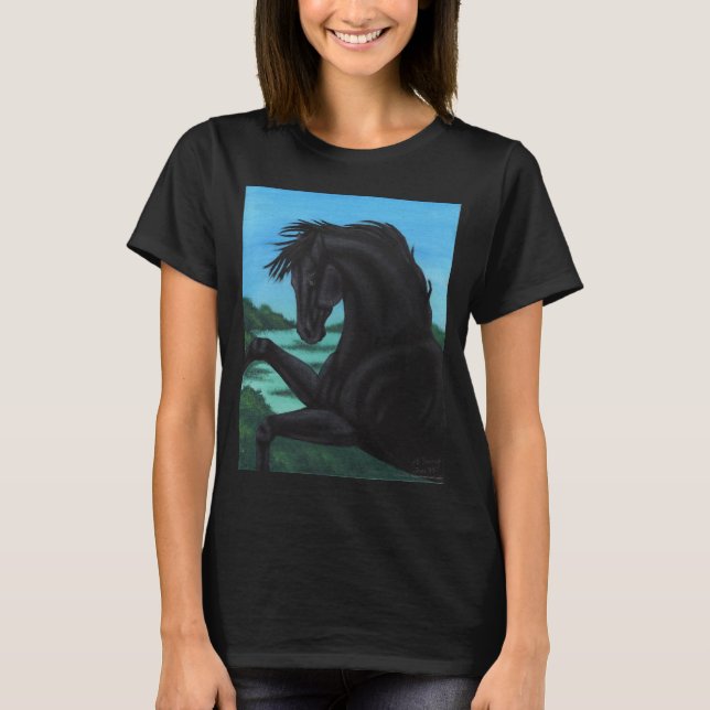T-shirt "" La collection noire de cheval (Devant)