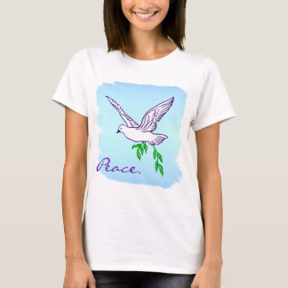 T-shirt La colombe de la paix avec la chemise de la branch
