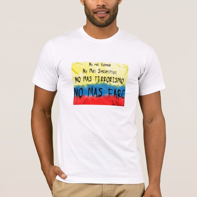 T-shirt La Colombie contre le farc de las (Devant)