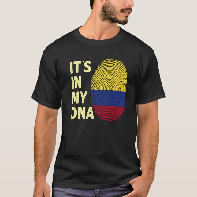 T-shirt La Colombie Dans Mon Adn L'Équipe Drapeau Colombie (Devant)