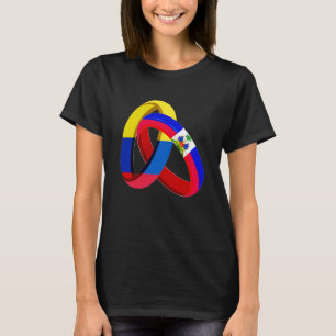 T-shirt La Colombie Drapeau Haïti Anneau de mariage Mariag