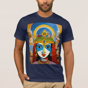 T-shirt La combinaison de l'oeil voulu de Krishna avec le 