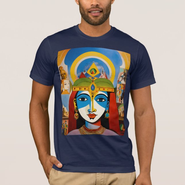 T-shirt La combinaison de l'oeil voulu de Krishna avec le  (Devant)