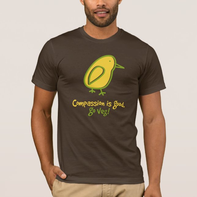 T-shirt La compassion est bonne. Disparaissent Veg. (Devant)
