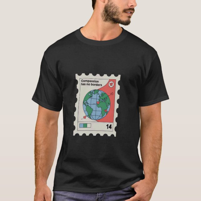 T-shirt La compassion n'a pas de frontières de cœur (Devant)