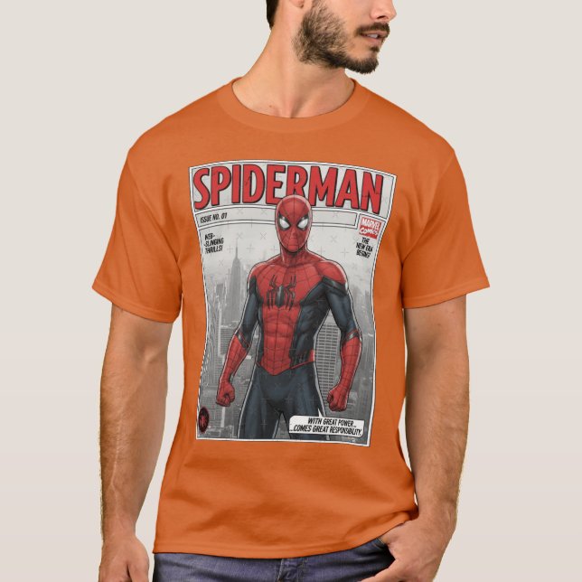 T-shirt La conception de la bande dessinée Amazing SpiderM (Devant)