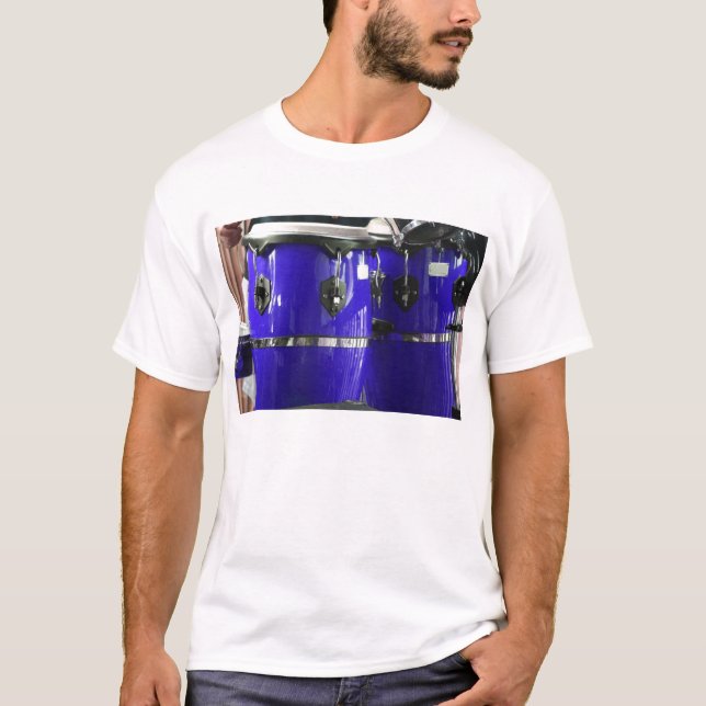 T-shirt La Conga bleue lumineuse bat du tambour de la (Devant)